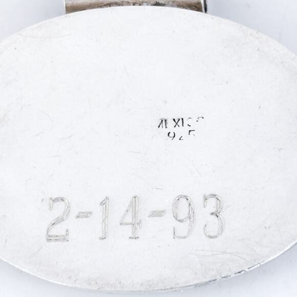 Vintage Mexico Sterling Silver 925 Monogram Oval Pendant VPN 1993 - Picture 5 of 7
